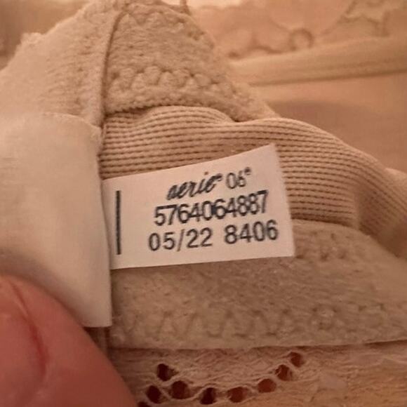 Aerie‎ Floral Lace Demi Bra Cream Adjustable Straps Women's Size 36E/DD - Picture 5 of 5
